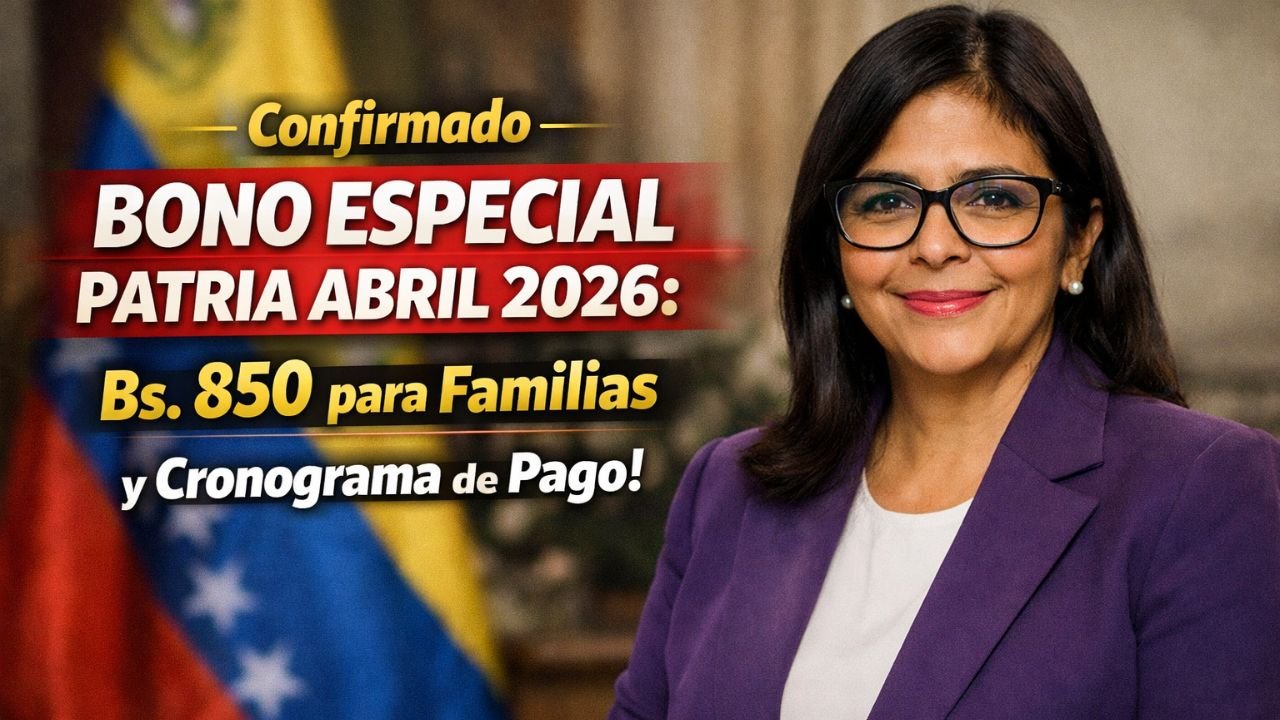 Confirmado Bono Especial Patria Abril 2026: Bs. 850 para Familias y Cronograma de Pago