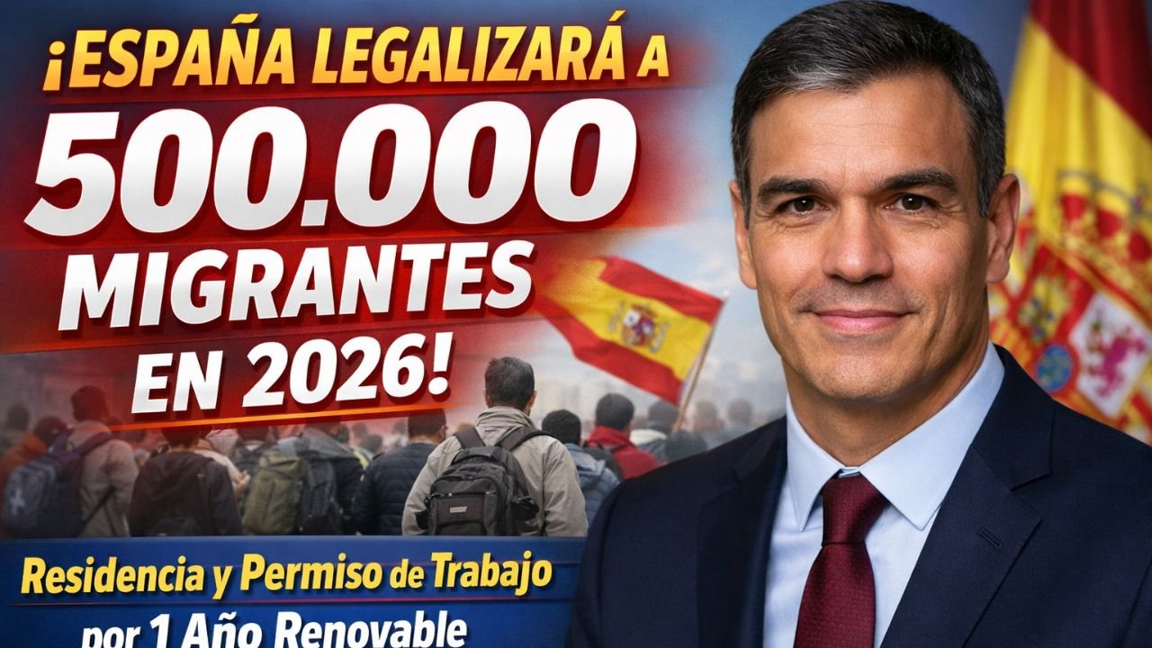 ¡España Legalizará a 500.000 Migrantes en 2026! Residencia y Permiso de Trabajo por 1 Año Renovable